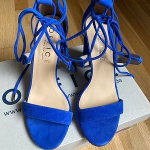 Topshop Office Hopper Blue Suede Leather Sandals